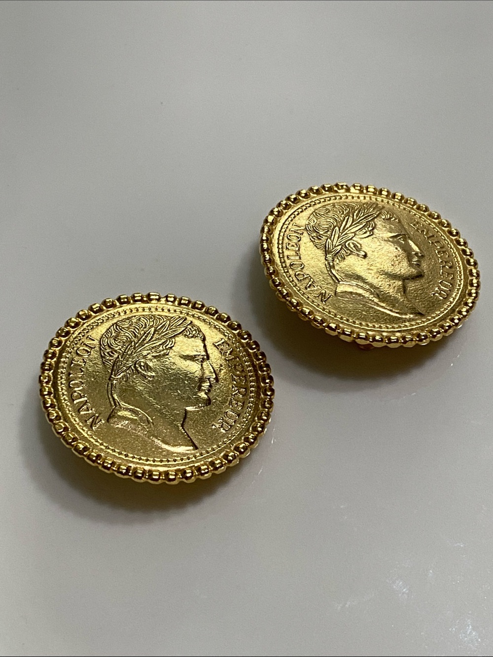 Napoleon Perdis Gold Coin Button Earrings